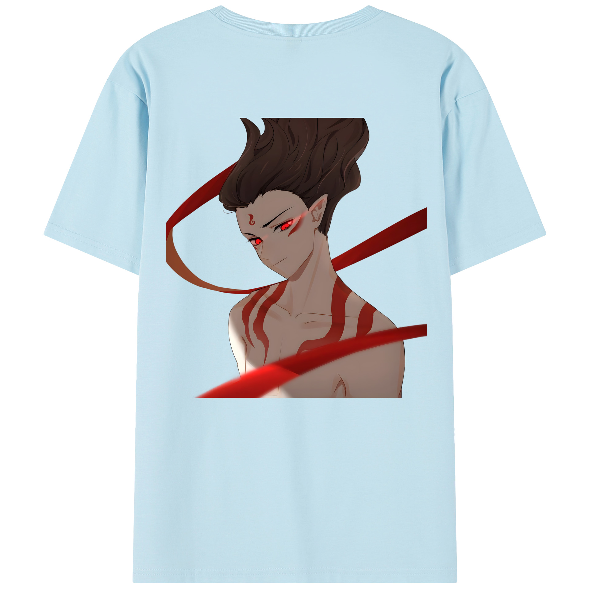 （画像用） Ne Zha 2 ナタ 魔童の大暴れ 綿100％半袖Tシャツ（背面プリント）